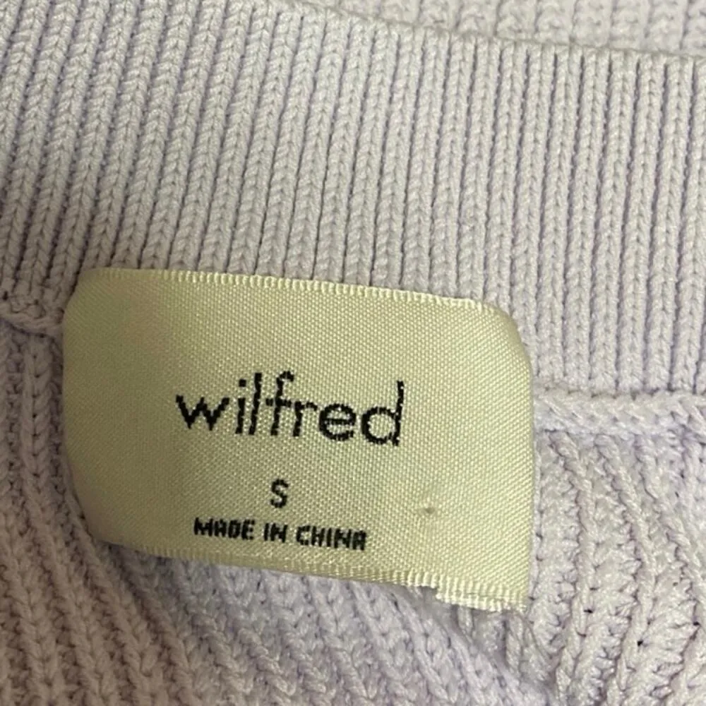 Aritzia Wilfred Purple Rib Knit Sleeveless Halter Crop Sweater Tank Top Size S - Image 3