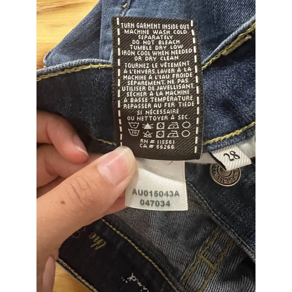 7 For All Mankind The Skinny Jeans Size 28 Blue Denim Pants Size 28 Preppy Party - Image 9