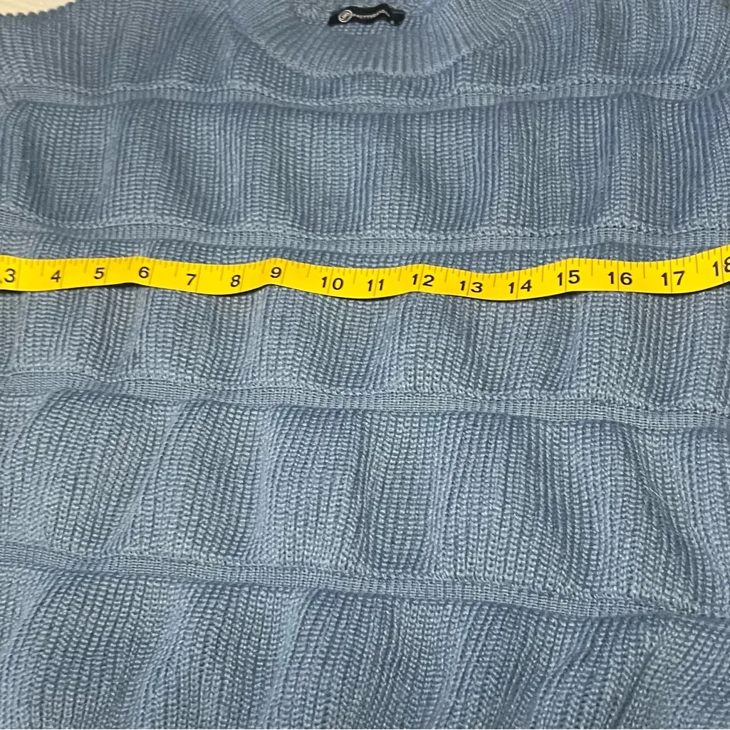 Elegant Blue Crew Neck Sweater S - Image 3