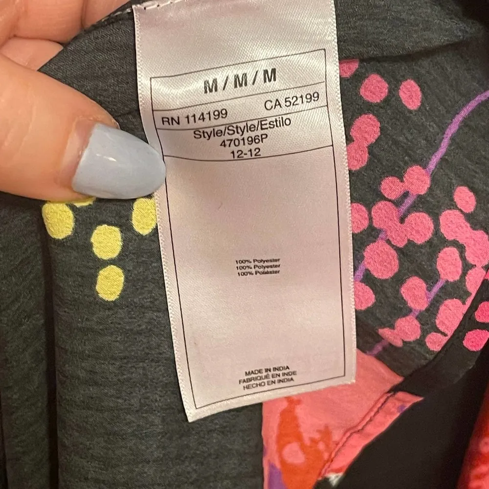 Love Seeker Black Floral Open Back Dress Size Medium - Image 9