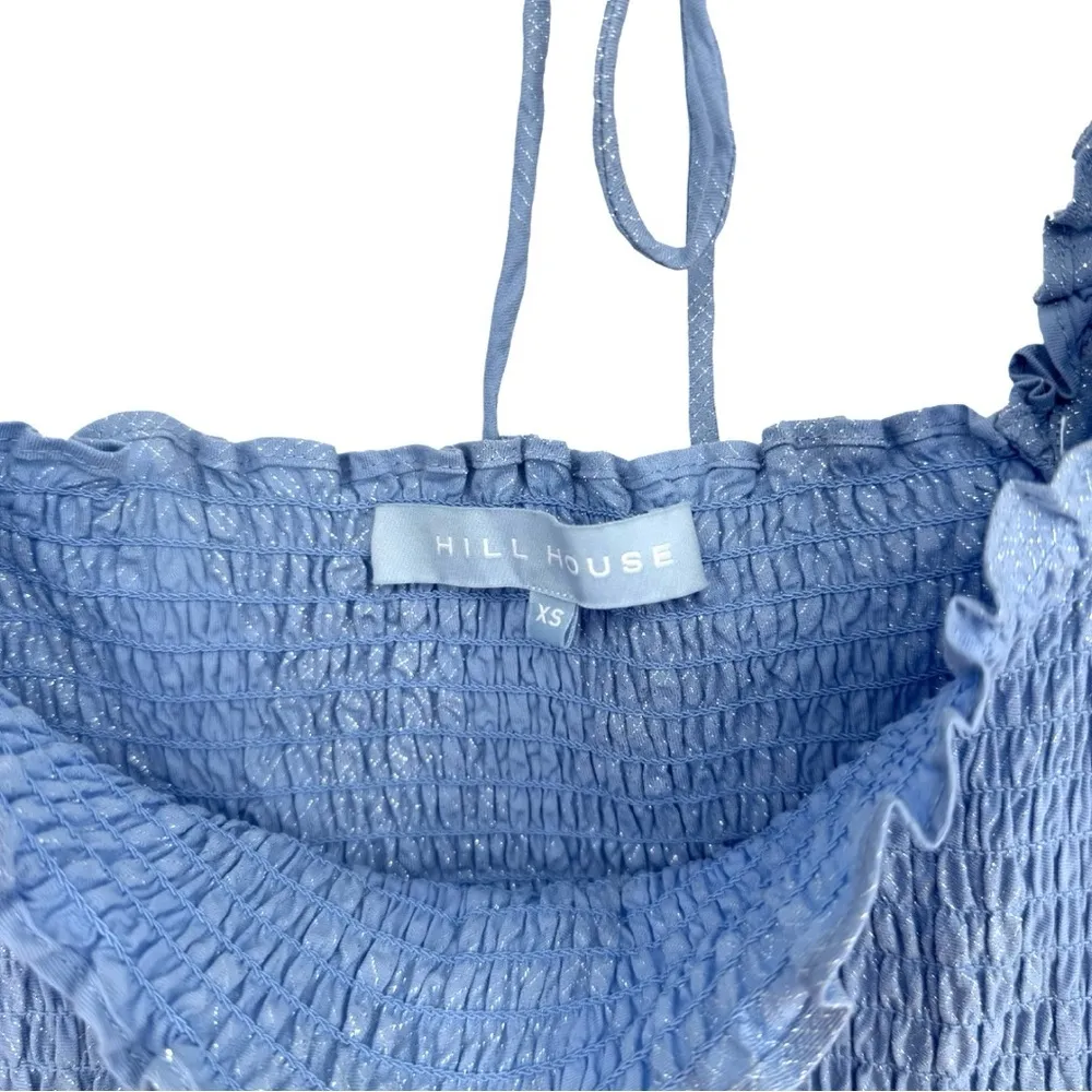 Hill House Athena Babydoll Nap‎ Dress XS Baby Blue Shimmer - Image 8