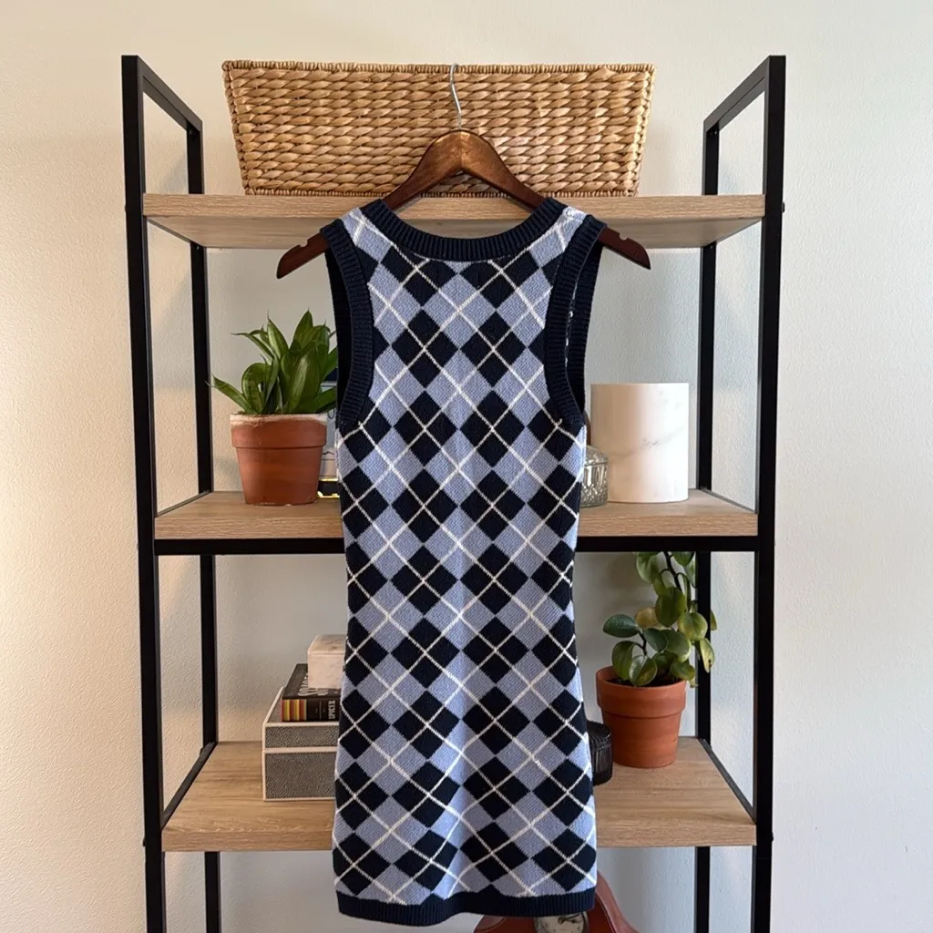 NWT Hollister Argyle Sweater Knit V-neck Dress, XS - Image 5
