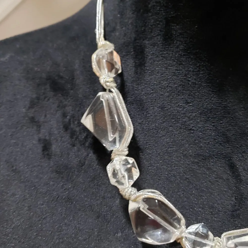 Womens Fashions Luminous Luminary White Stones Collar Necklace w/ Lobster Clasp - Image 4