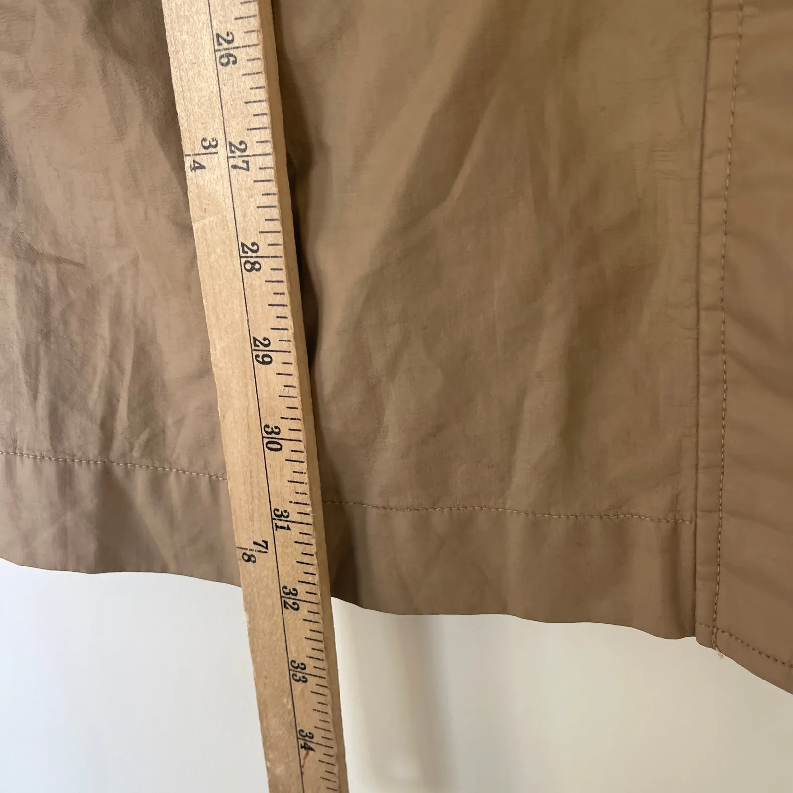 Theory $550 Clotha Monrovia Hooded Trench Coat Beige Drawstring Waist Petite - Image 10