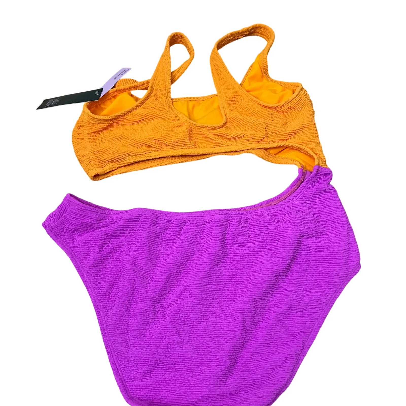 Wild Fable Women's Orange and Pink Cut Out One Piece Swimsuit - Size Large - NWT - Image 8