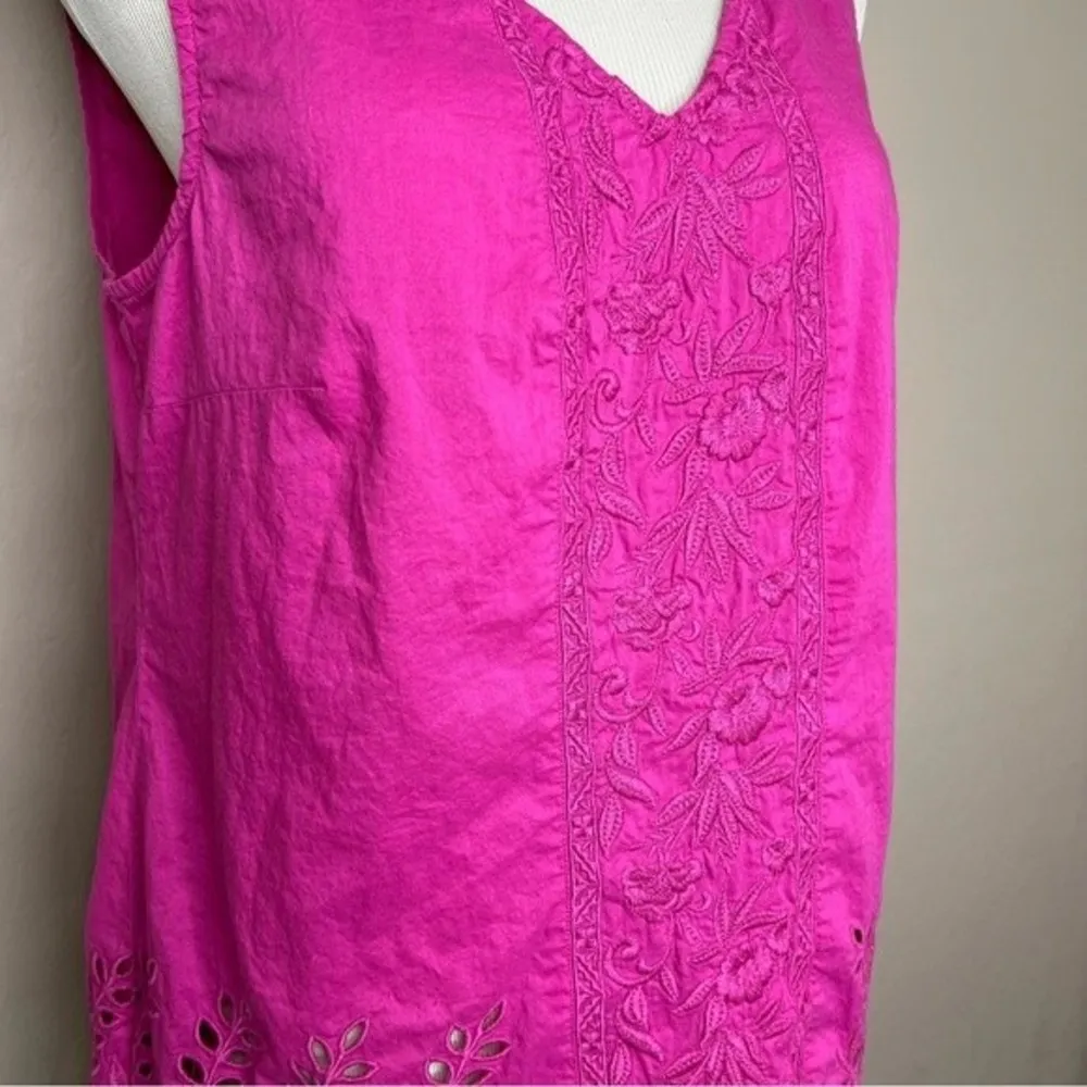 Soft Surroundings  Bright Pink Eyelet Tank - Image 10