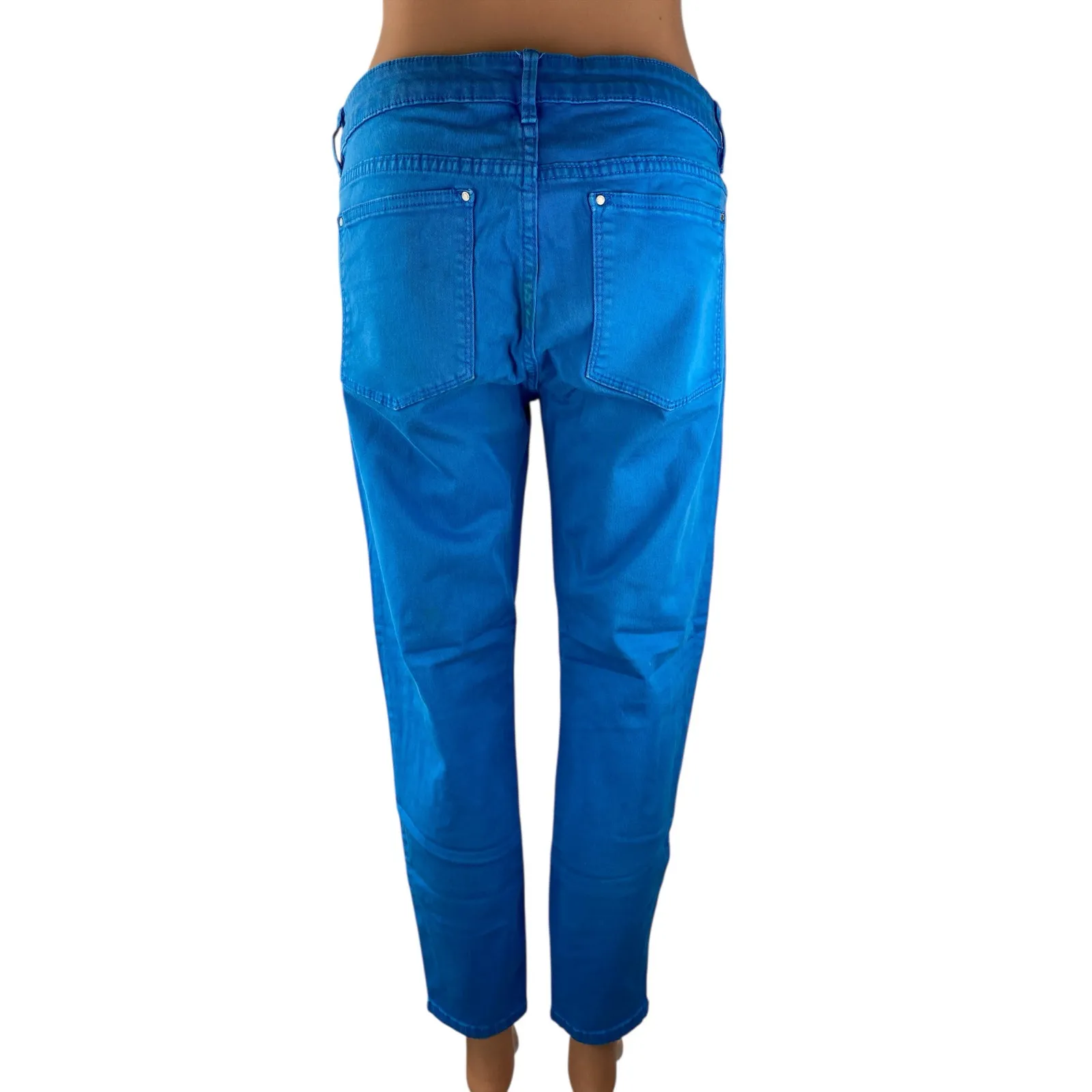 Club Monaco Womens Blue Mid Rise Straight Skinny Leg Denim Jeans Pants Size 10 - Image 2