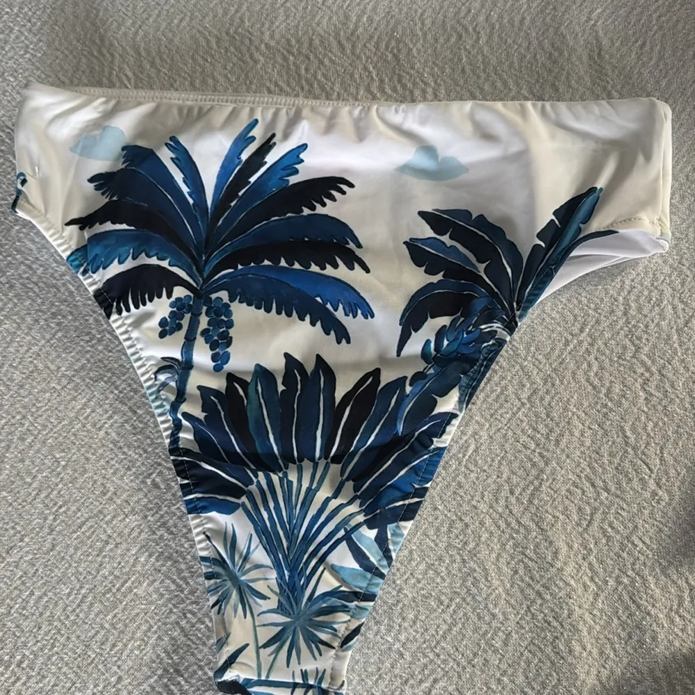 Farm Rio Dream Sky High Waisted Bikini Bottom, Size Medium, $95 - Image 9