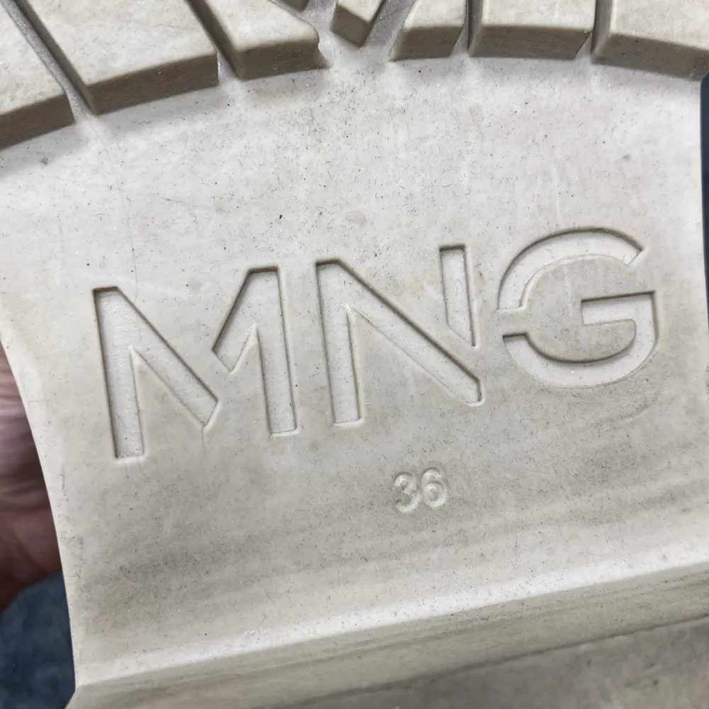 Mango MNG pull on Chelsea boots sock lug sole chunky beige ecru tan 6 US - Image 11