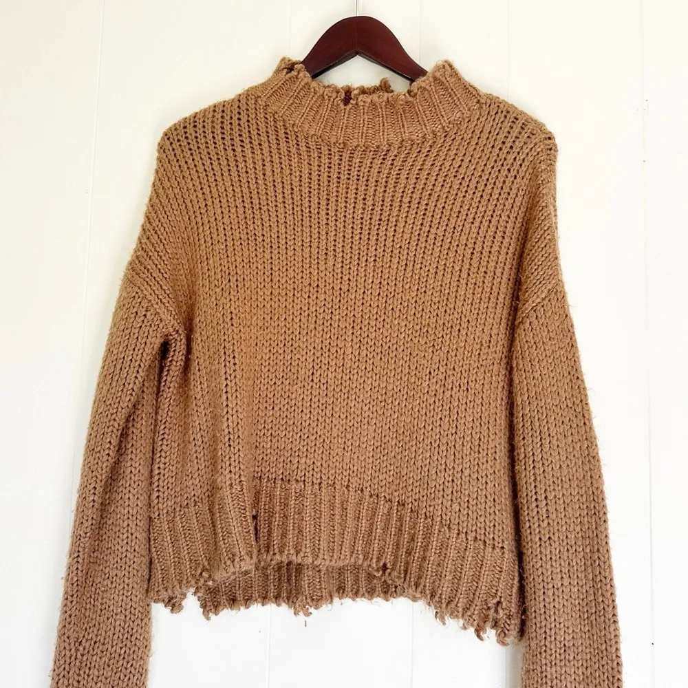 SHOW ME YOUR MUMU Cody Crop Distressed Knit Java - Image 2