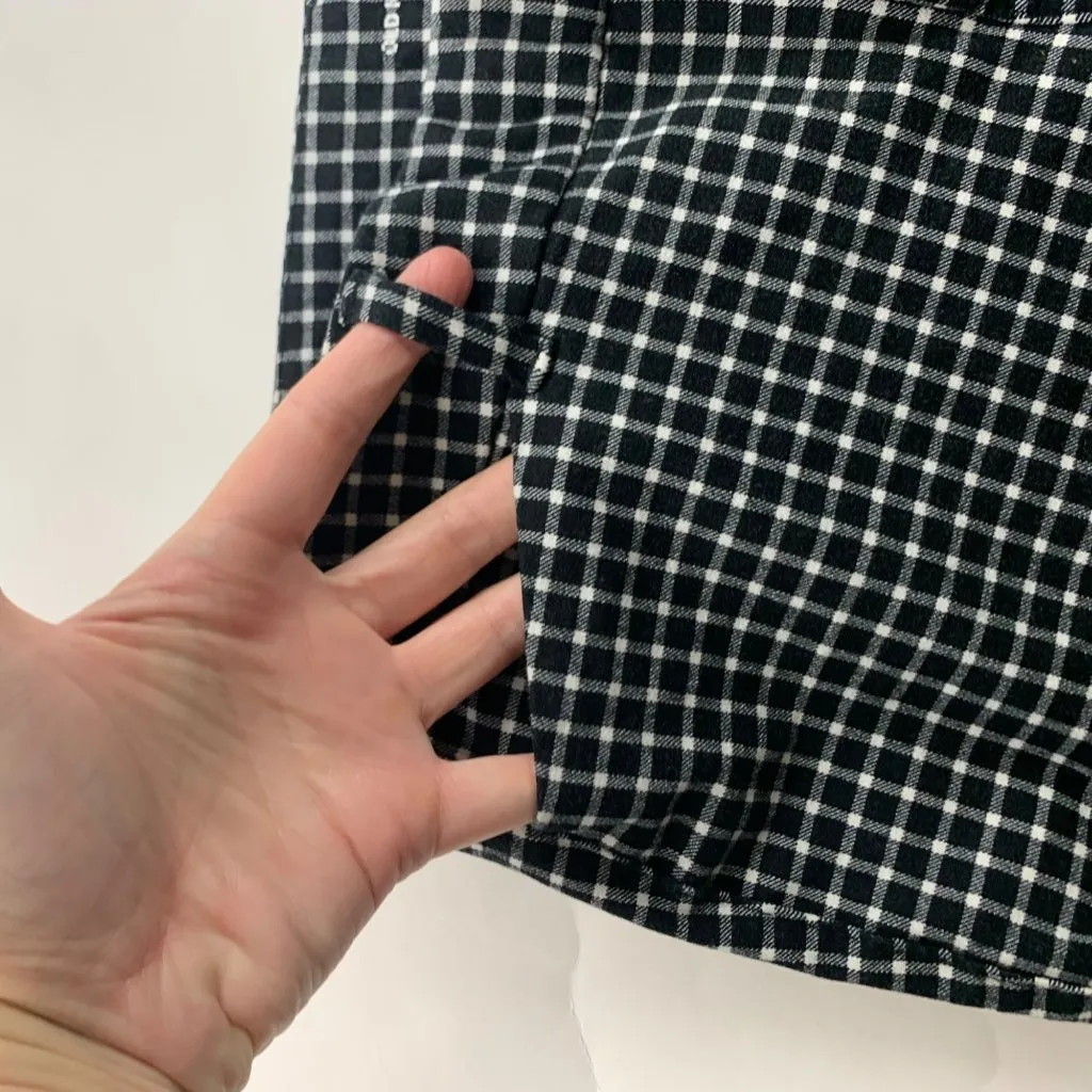 Old Navy Black White Windowpane Checkered Stretch Canvas Pixie Ankle Pant 10 - Image 3