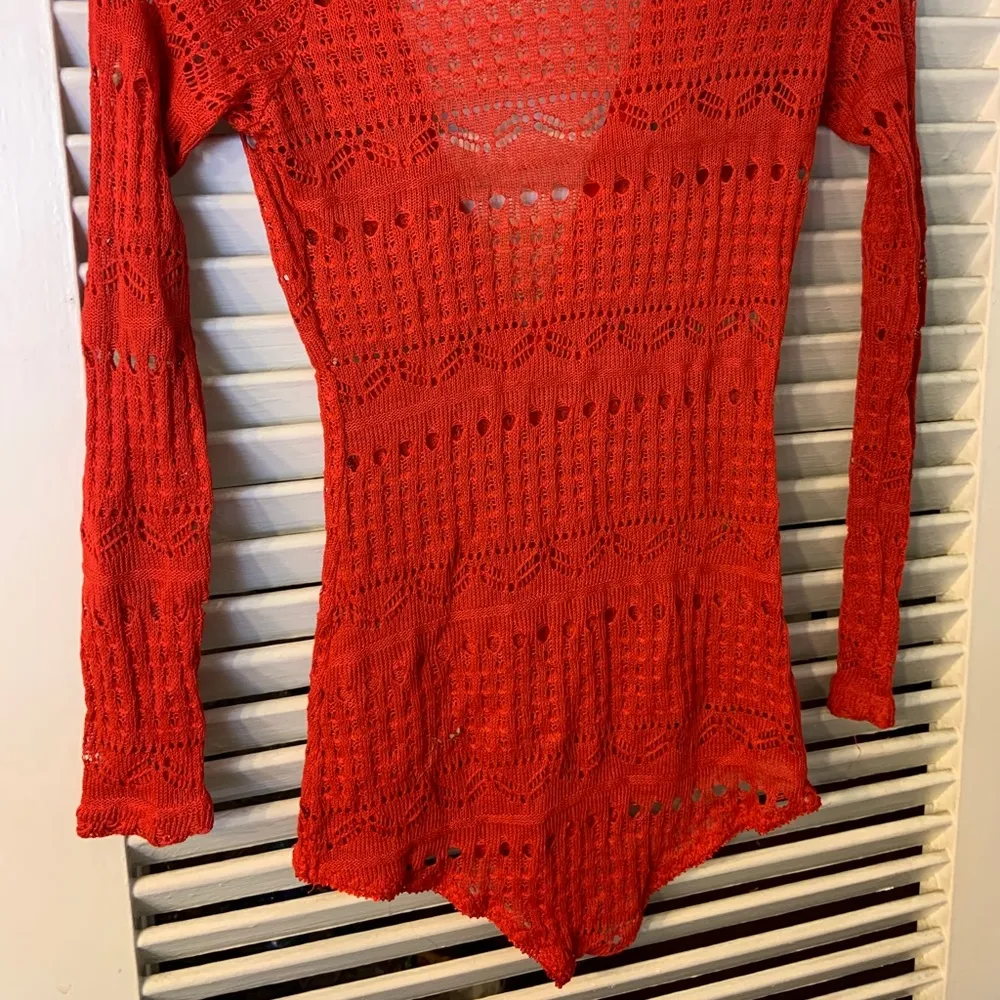 SM seven to midnight red knit long sleeve bodysuit - Image 4