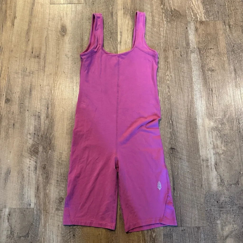 Free People Movement Hot Shot One Piece Romper Magenta Disco Pink Size S - Image 4