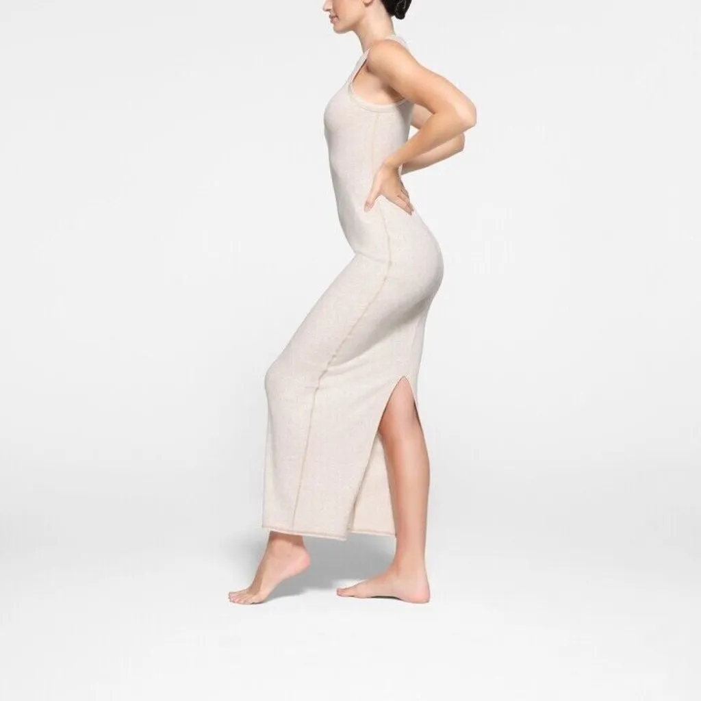 Skims Cotton Rib Dress in Heather Oatmeal, Size X-Small - Image 8