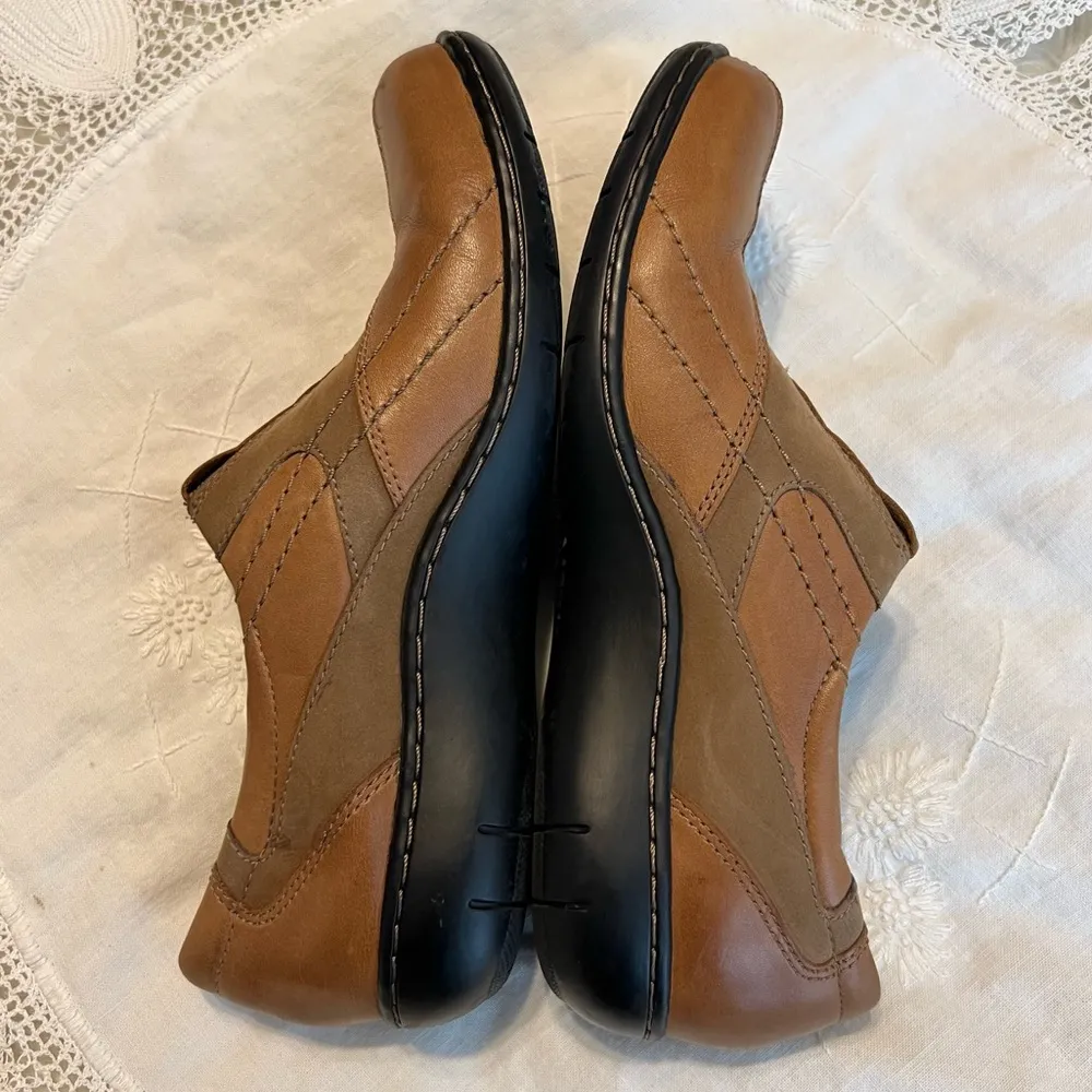 Clarks Bendables Tan Leather Slip On Casual Shoes Women’s Size 7 Comfort - Image 7