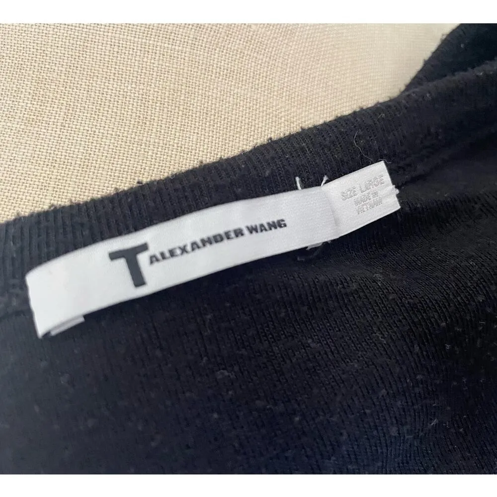 T Alexander Wang Black Laser Cut Stretch Sleeveless Tank Top Size Medium - Image 6