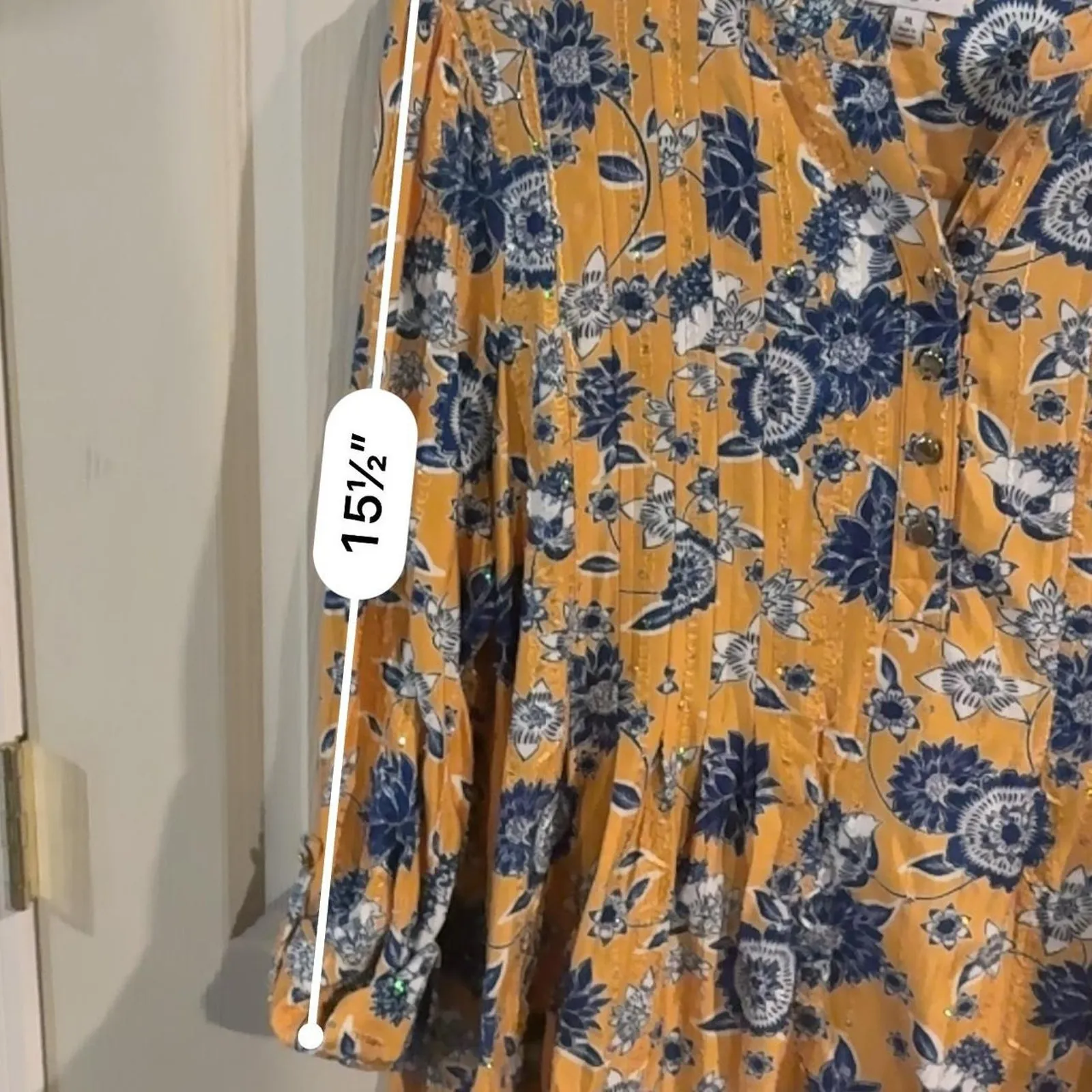 Kim rogers yellow and blue floral blouse - Image 3