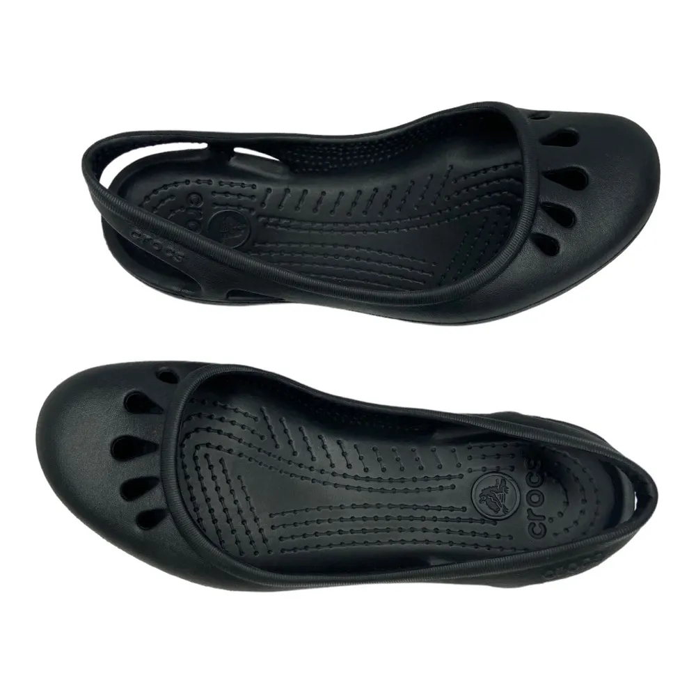 Crocs Women’s Black Ballerina Kadee Flat Shoes Size 8 - Image 12