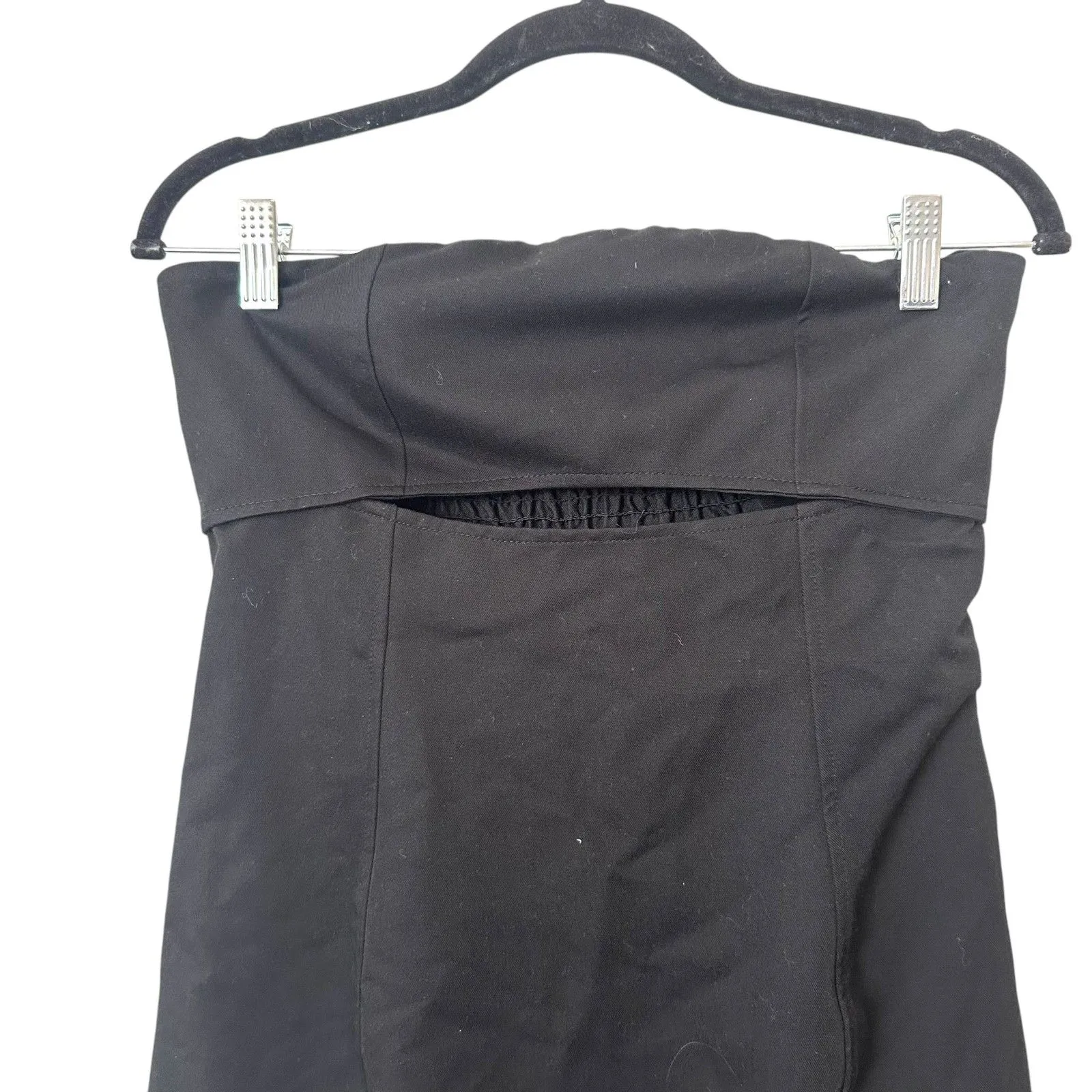 ZARA Strapless Mini Dress Cutout Black‎ Medium - Image 4