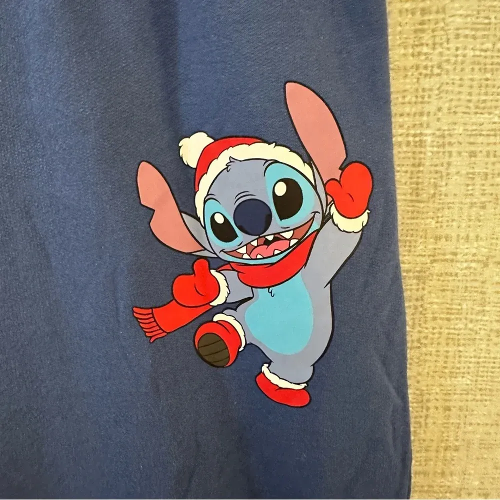 Disney Stitch Christmas pajama sweatpants wide leg size large tall - Image 3