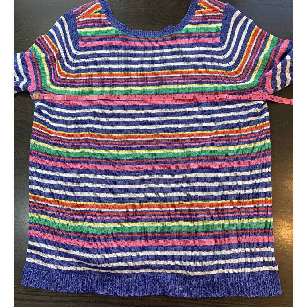 Talbots Woman Sweater Plus Petite 2Xp Linen Lightweight‎ Coastal Preppy Colorful - Image 6