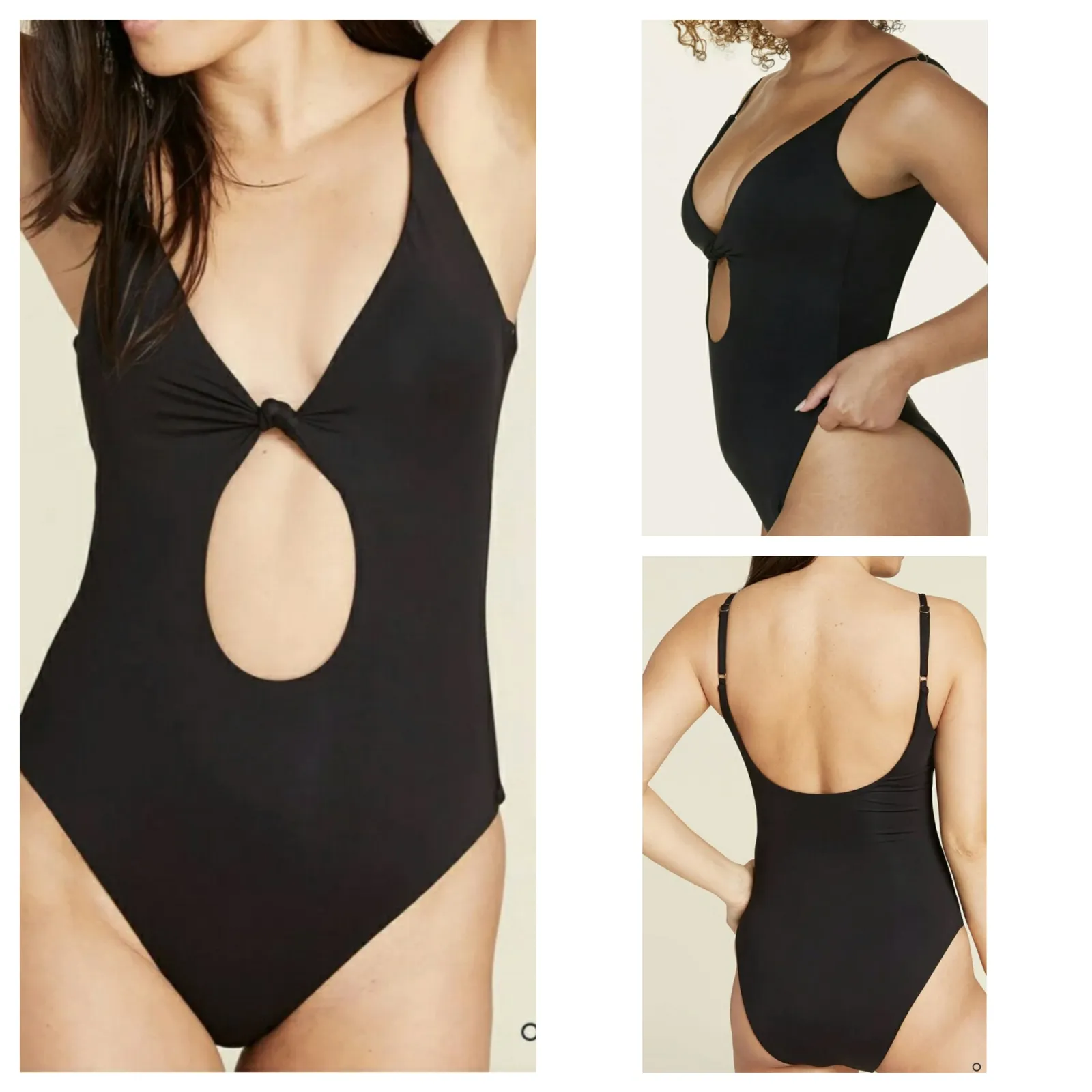 NWT Andie The Santorini Black One Piece Keyhole Cutout Adjustable Size XL - Image 2