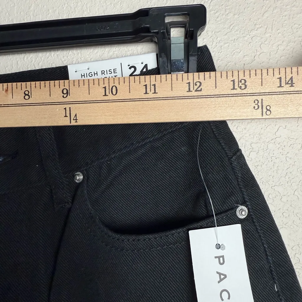 Pacsun‎ Women Size 24 New Eco Black Two-Tone High Waisted Straight Leg Jeans - Image 6