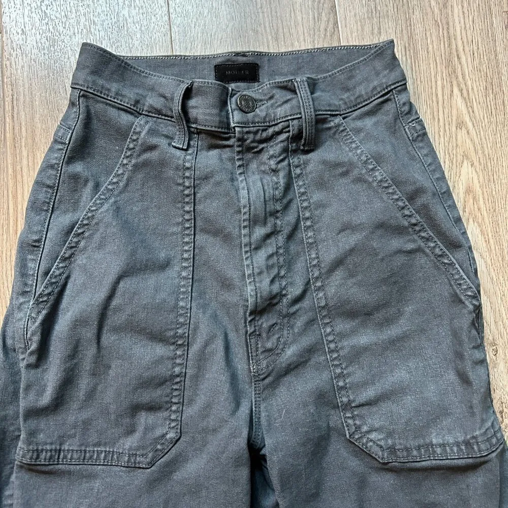 Mother The Wrapper Patch Springy Ankle Jeans in Faded Black Size 23 - Image 4