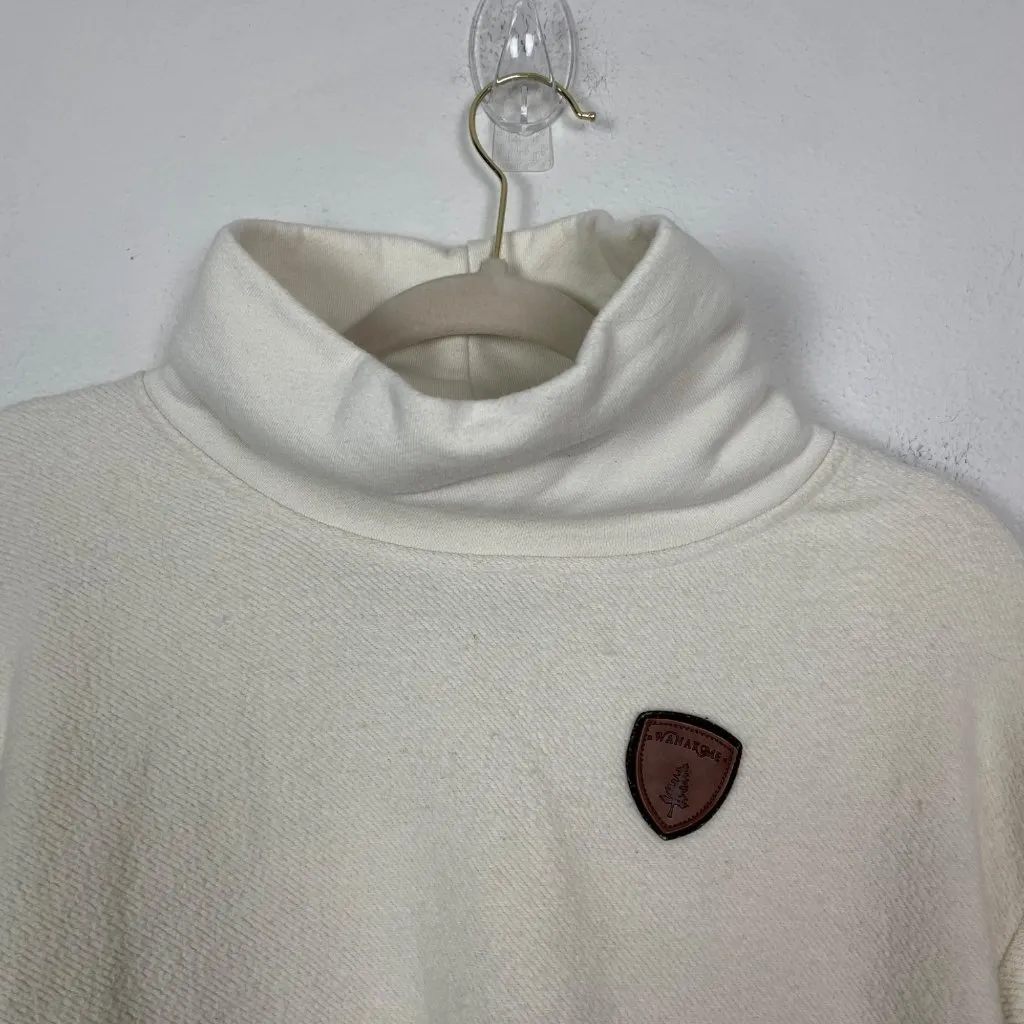 Wanakome Woman's S Cream Kimberly Cowl Neck Long Sleeve Winter Sweatshirt - Image 3