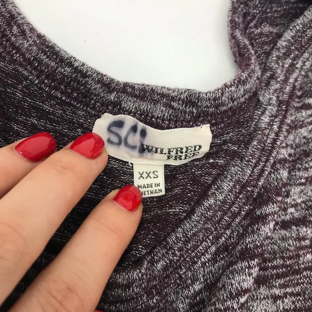 Aritzia Wilfred Cropped Top Size XXS Purple Gray - Image 2