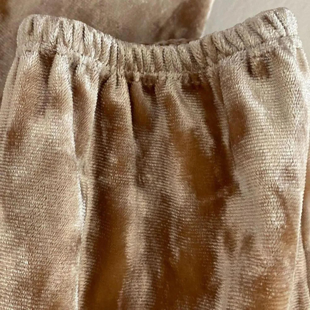 Hollister Velour Champagne Off-The-Shoulder 3/4 Sleeve Top Juniors Size Medium - Image 7