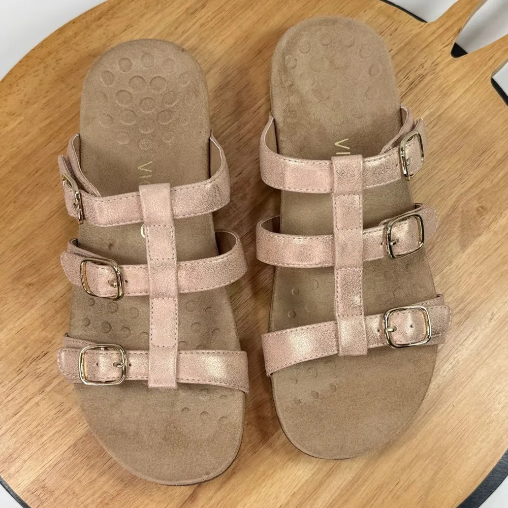 Vionic Misa Strappy Slide Sandal Metallic Rose Gold‎ Womens 8 - Image 9