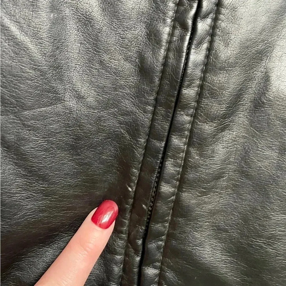 NWT  Faux Leather Iconic Racer Oversized Jacket - Image 8