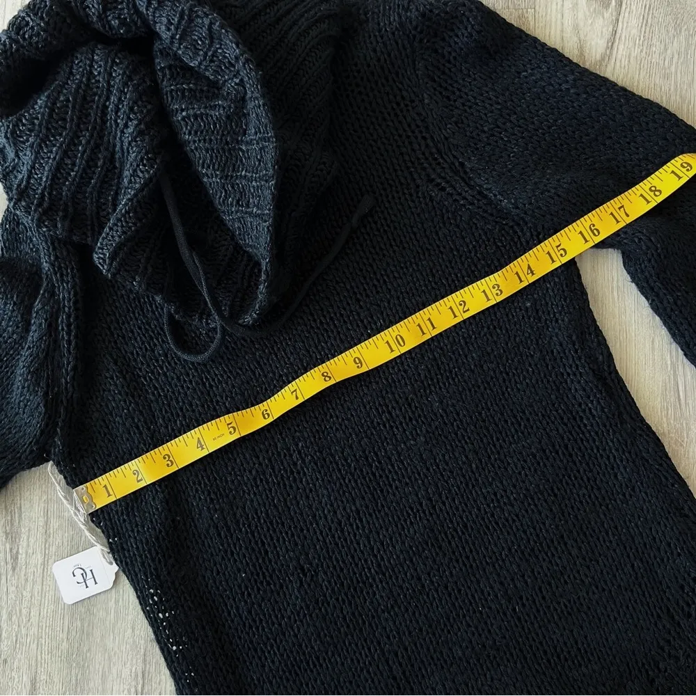 RELAXED FIT BLACK TURTLENECK KNIT SWEATER TOP Size M - Image 8