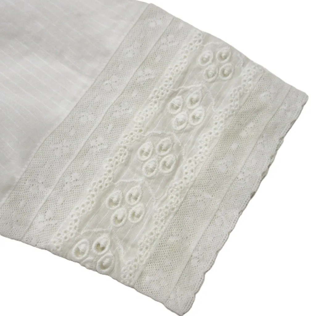 NWT Reformation Oxford in Ivory Lace Trim Midi Button Down Shirt Dress 12 - Image 7