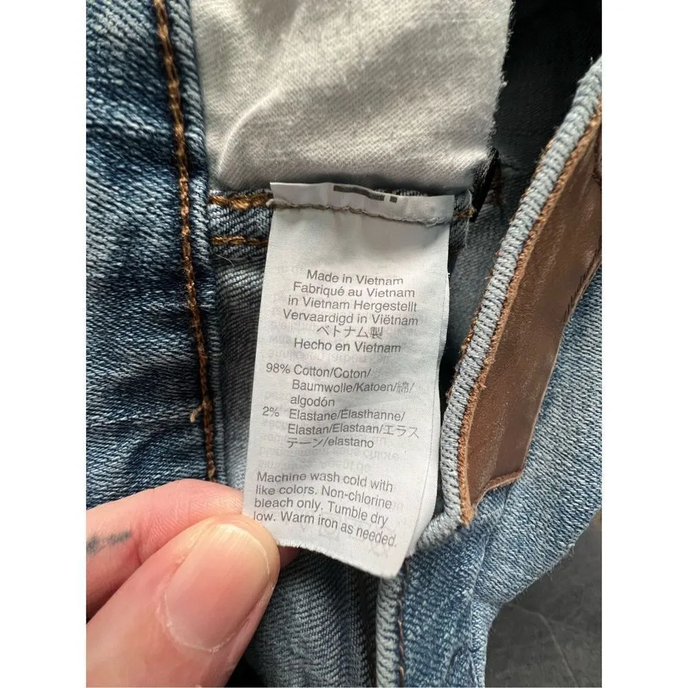 Madewell Slim Straight Leg Mid-Rise Light Wash Denim Jeans - Image 6