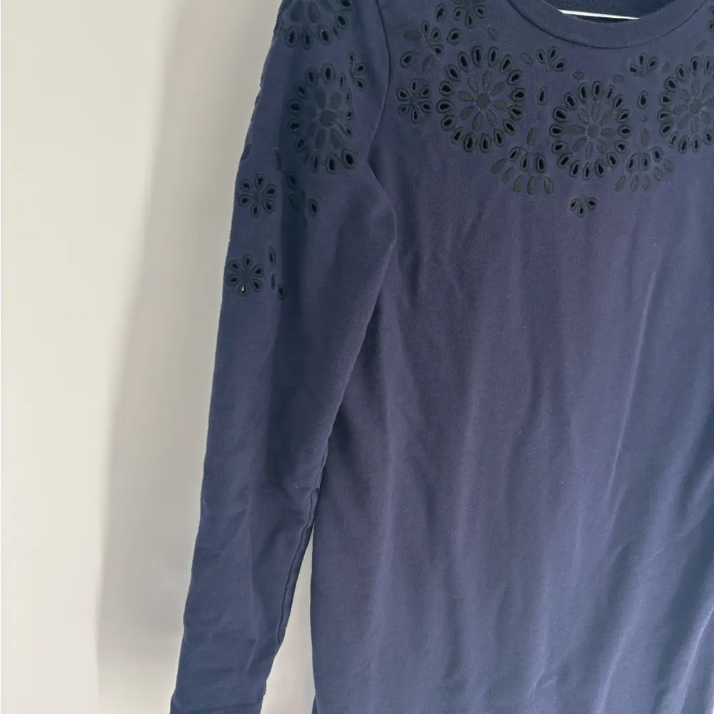 Boden Embroidered Navy Blue Sweatshirt Material Dress Size 2 - Image 5
