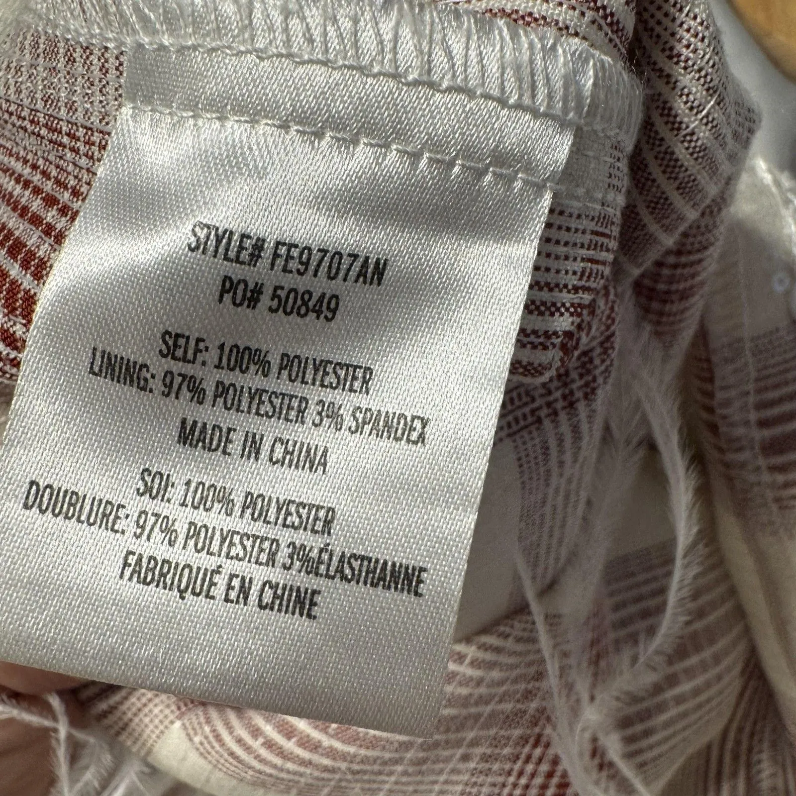 Eva Franco Pants Womens Medium White Plaid Sequin Feather Hem Cropped Pull On - Image 12