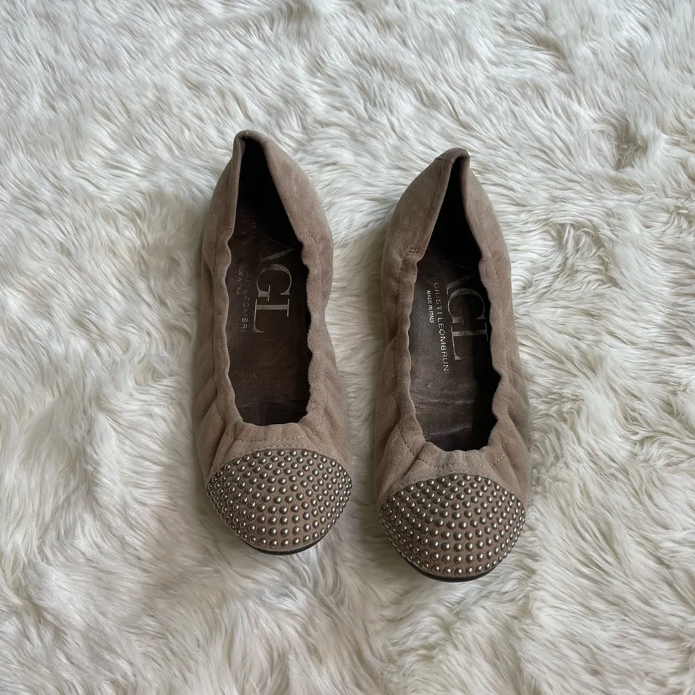 AGL Beige Studded Blakely Ballet Flats Size 37 - Image 2