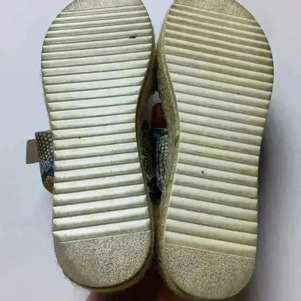 Just Fab Snake Double Strap Platform Espadrille Slides Size 9. Big Buckle - Image 4