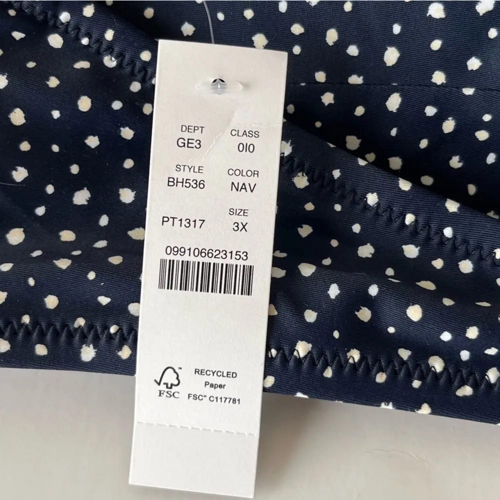 J. Crew Twist Bikini Navy Dot Swim Top NEW NWT Size 3X BH536 - Image 9