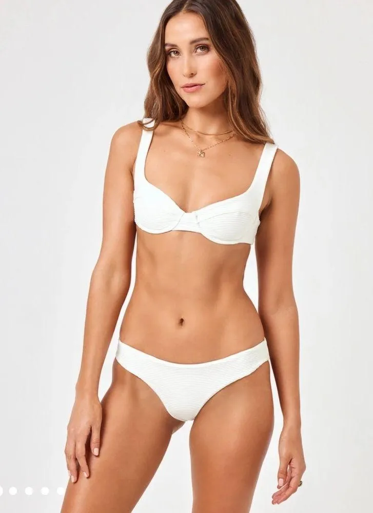 L*Space Eco Chic Repreve® Nikita Bikini Top, White, Sz Small, $130 - Image 2