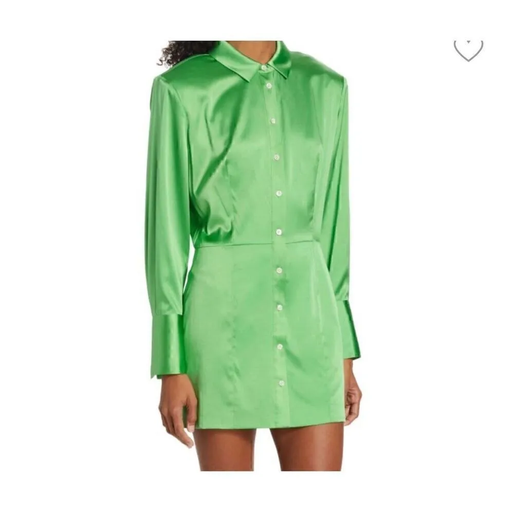 NWT Frame Strong Shoulder Silk Blend Mini Dress - Image 4