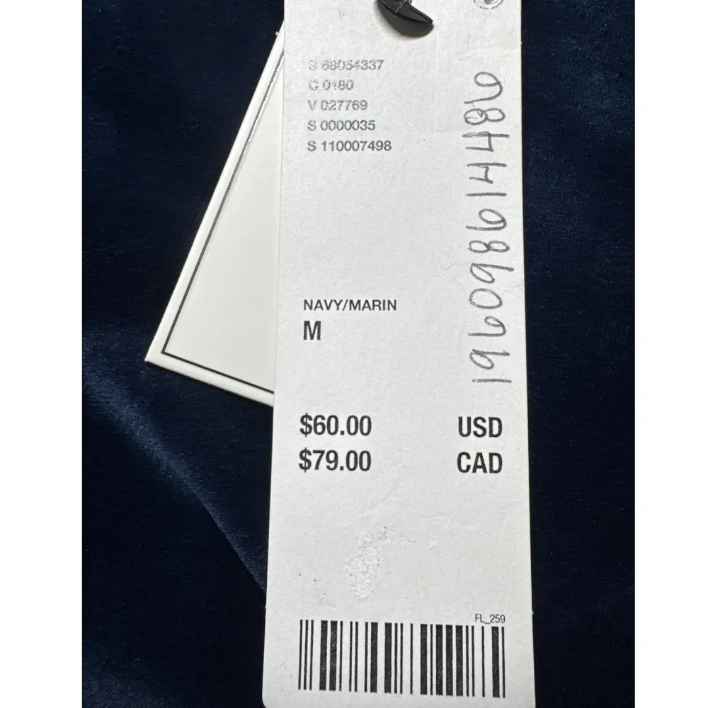 Juicy Couture Velour Skirt Mini Skater Y2K Rhinestone Logo Navy‎ Blue M - Image 4