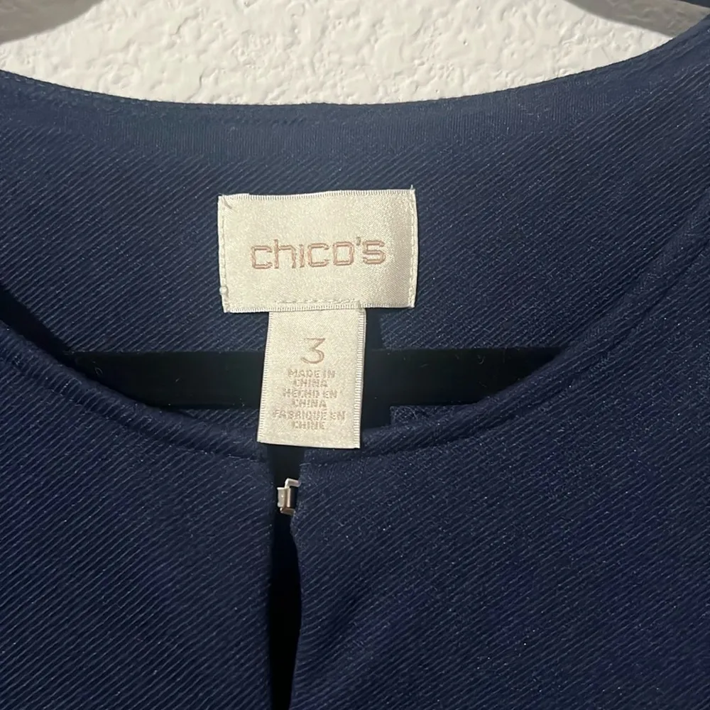 Chico's Military Long Sleeve Jacket in Deep Navy, Size 3 (16/18), Retail $149 - Image 7