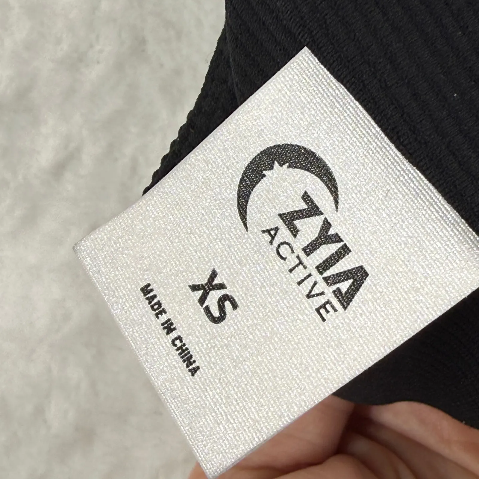 Zyia Active Black Ribbed Sports Bra Crop Top Activewear Size XS - Image 3