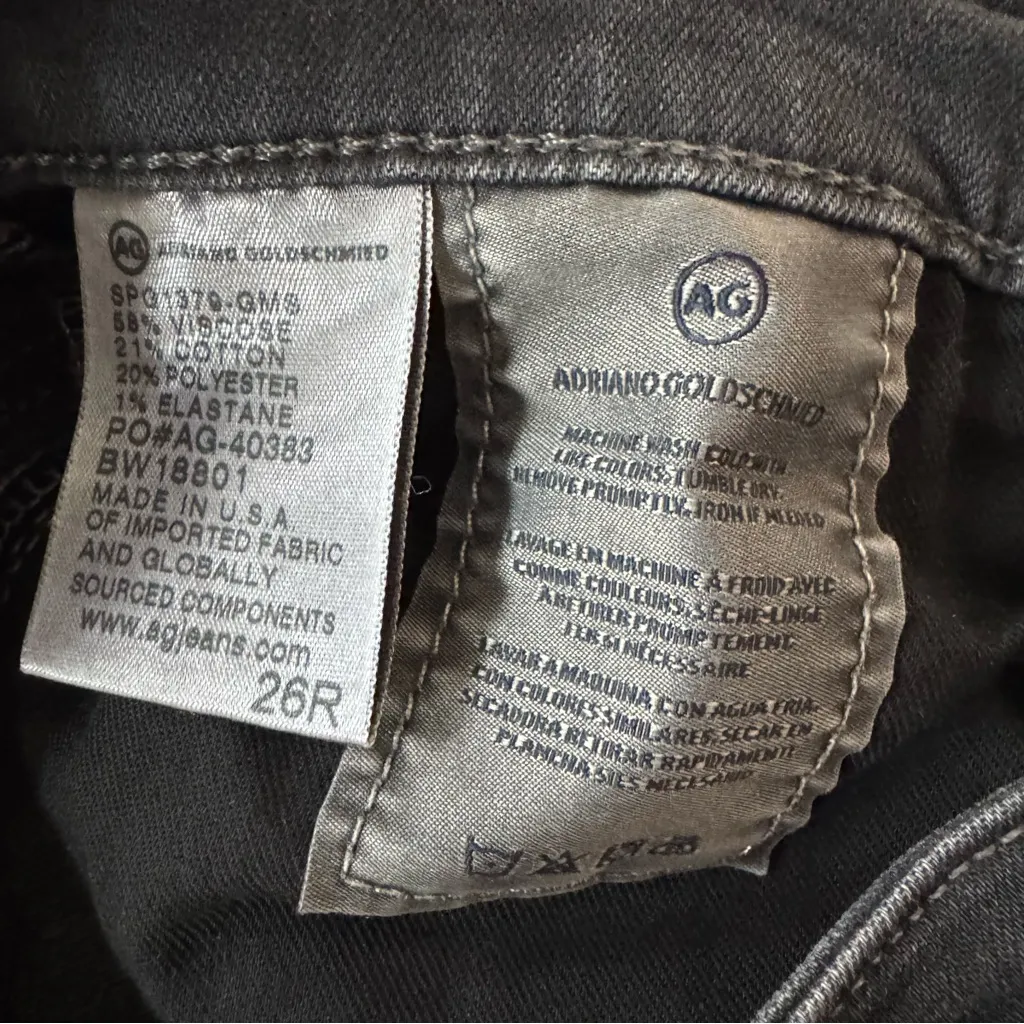 Adriano Goldschmied Gray Jeans Farrah High Rise Skinny Size 26 Stretch Whisker - Image 2