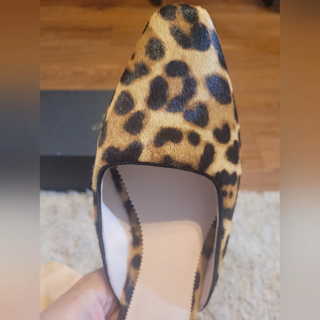J.Crew Carolyn Flat Mules in Leopard Print Calf Hair - Size 7 1/2 - Image 4