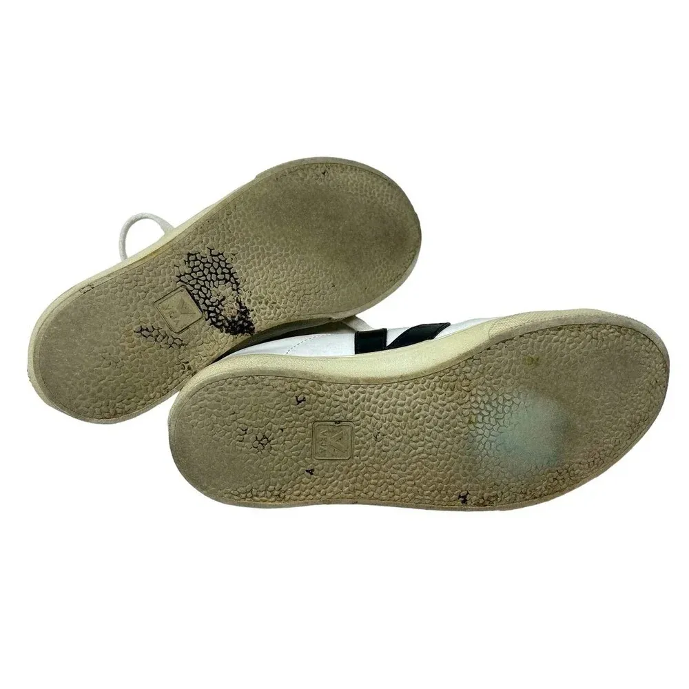 Veja Esplar Leather White Plantine Sneakers Black Logo Size US 6 - Image 7