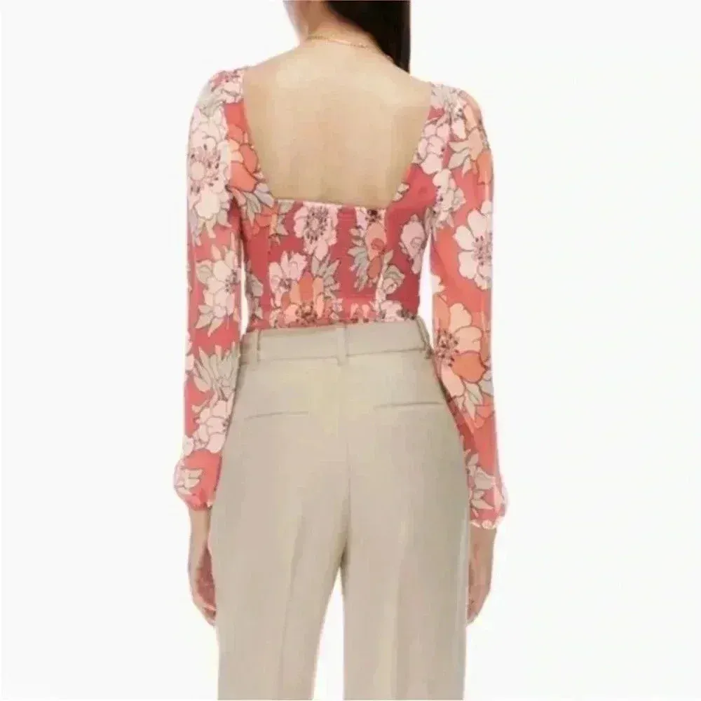 NWT Aritzia Wilfred Grace Top Floral Sz L - Image 3